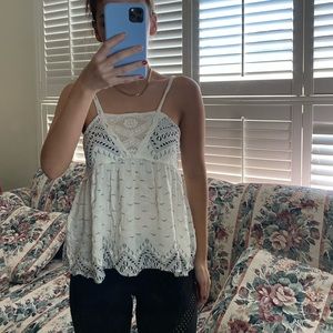 Forever 21 cream and blue pattern baby doll